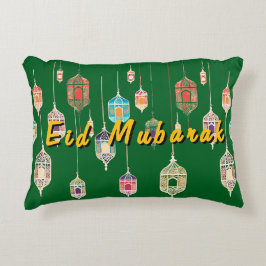 Almofada Decorativa Eid Mubarak Travesseiro com Lanterna Islâmica
