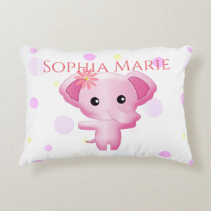 Almofada Decorativa Elefante De Bebê Rosa Bonito