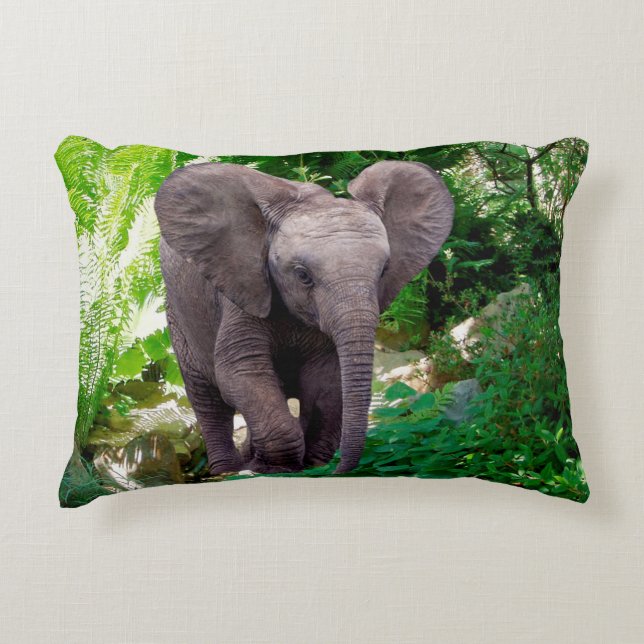 Almofada Decorativa Elefante e Selva (Frente)