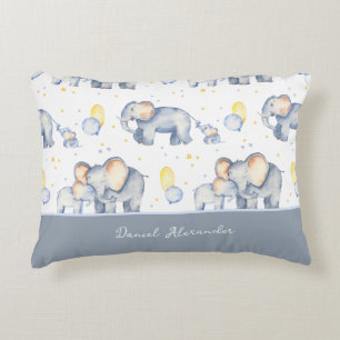 Almofada Decorativa Elefante para Bebê Bonito com Mamãe de Aquarela