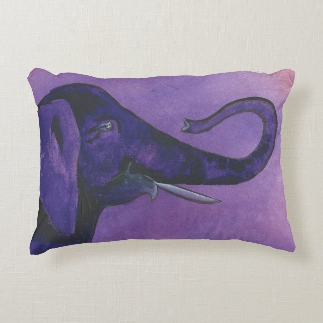 Almofada Decorativa Elefante Roxo (Frente)