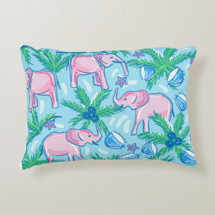 Almofada Decorativa Elefante verde-rosa azul