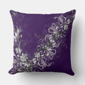 Almofada Decorativa Elegância Roxa e Prata