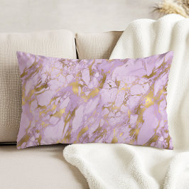 Almofada Decorativa Elegant Lavender Gold Marble