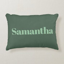 Almofada Decorativa Elegant Personalized Name Typography |Gray green