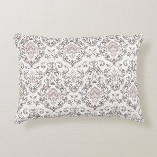 Almofada Decorativa Elegant Taupe & Gray Damask Pillow Cases | Classic