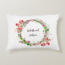 Almofada Decorativa elegante casal de recém-casados nome personalizado
