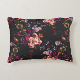Almofada Decorativa Elegante Floral Burgundy Escuro Vintage Mal-humora