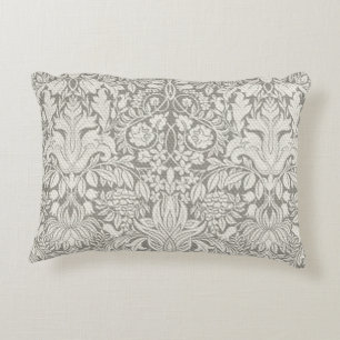 Almofada Decorativa elegante formal brocado de renda damasco branco
