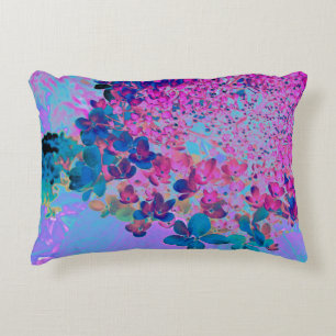 Almofada Decorativa Elegante Hortênsia Limelight Azul Escuro e Magenta