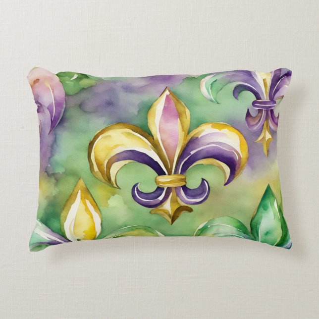 Almofada Decorativa Elegante Mardi Gras Pastel (Frente)