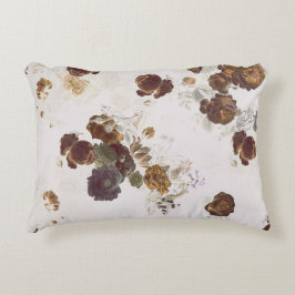 Almofada Decorativa Elegante Rosa Castanho bege Floral Toile