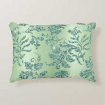 Elegante Vintage Teal Floral Silver Gilitter Desig