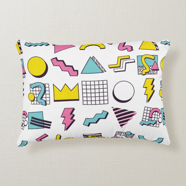 Almofada Decorativa Elementos Pop Memphis Design  (Frente)