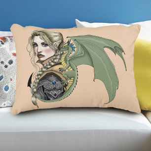Almofada Decorativa Elf Warrior Dragon Fantasy