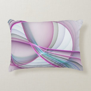 Almofada Decorativa Em Movimento, Arte Fractal Abstrata Colorida Moder