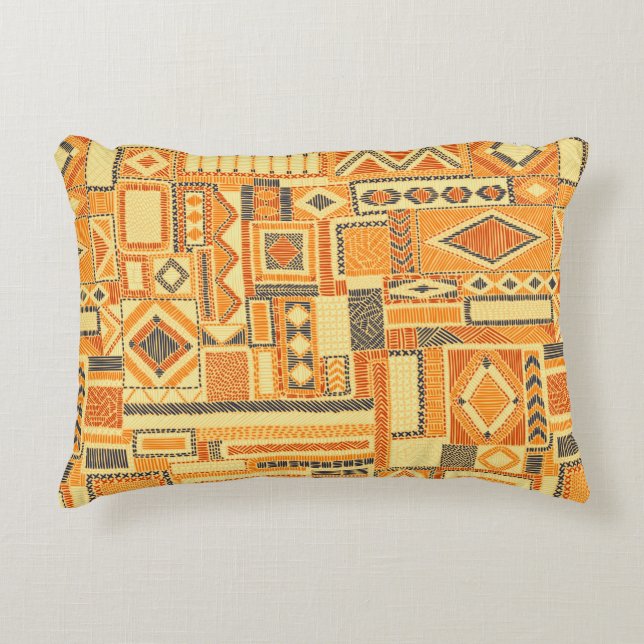 Almofada Decorativa Embroidered seamless patchwork pattern. Bohemian o (Frente)