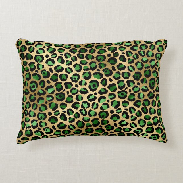 Almofada Decorativa Emerald e Dourado Safari Series Design 8 (Frente)