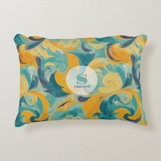 Almofada Decorativa Emerald Green e Dourada Abstrato inspirada em Pais