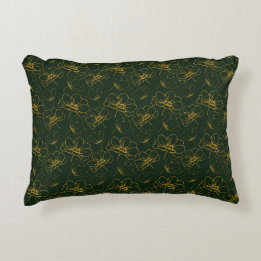 Almofada Decorativa Emerald Green e Dourado Travesseiro decorativo lom