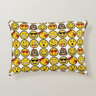 Almofada Decorativa Emoji Pattern Emotion Faces Divertidos