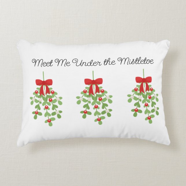 Almofada Decorativa Encontre-me debaixo do Mistletoe Reversible Christ (Frente)