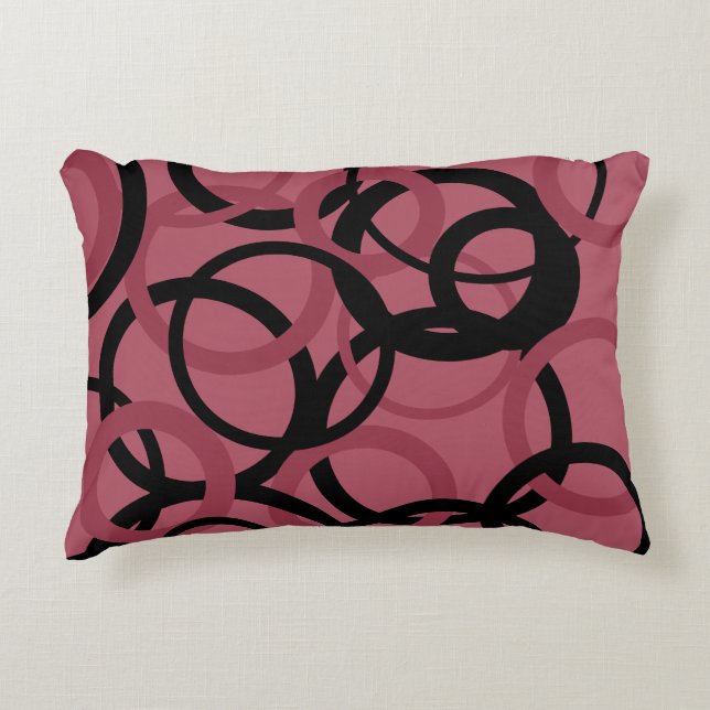 Almofada Decorativa Enfumaçado Topaz e Círculos Pretos (Frente)