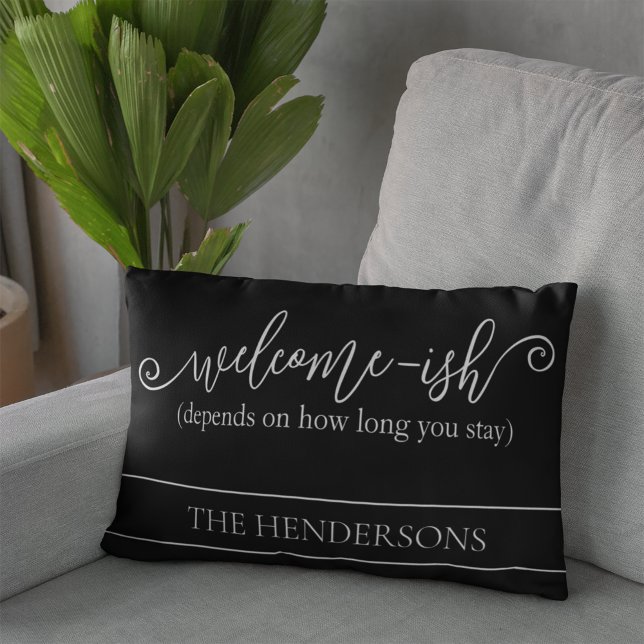 Almofada Decorativa Engraçado Depende Quanto Tempo Você Fica Bem-Vindo (Criador carregado)