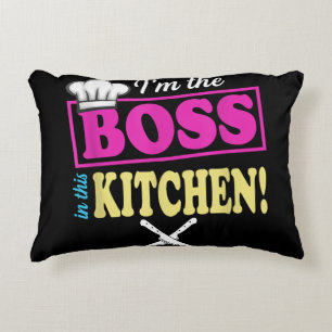 Almofada Decorativa Engraçado Eu Sou O Chefe Neste Cozinhar De T-shirt
