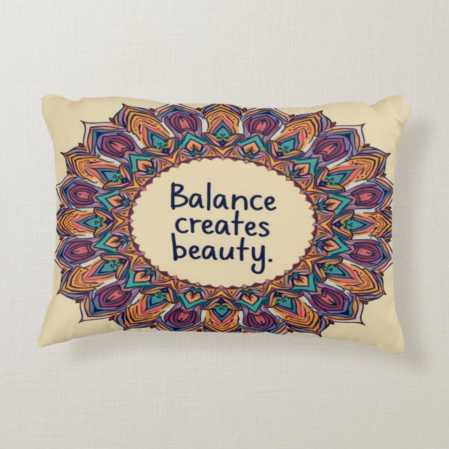 Almofada Decorativa Equilíbrio Cria beleza - Inspiração (Verso)