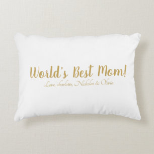 Almofada Decorativa Escrito personalizado em ouro da Melhor Mãe, boni