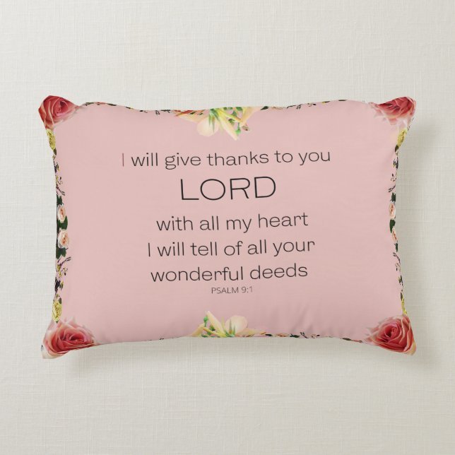 Almofada Decorativa Escritura Salm 9, Floral (Frente)