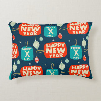 Almofada Decorativa Esferas de Natal e ornamentos, padrão de colheita 