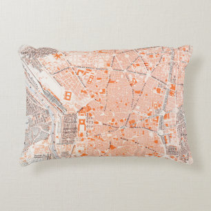 Almofada Decorativa Espanha: Mapa de Madrid, C1920