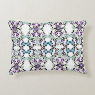 Almofada Decorativa Espantoso Olho das Flores Violetas Azuis
