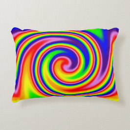 Almofada Decorativa Espiral de Círculo de Chuva Colorida e Brilhante