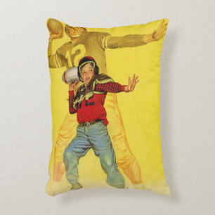 Almofada Decorativa Esportes Antigos, Garoto como Futuro Quarterback d