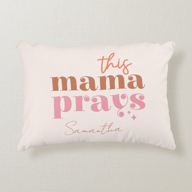 Almofada Decorativa Esta Mamãe Orou - Design de Boho Russo (Frente)
