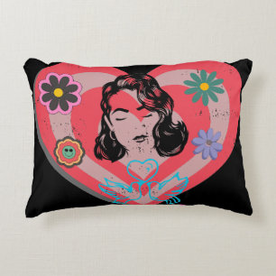 Almofada Decorativa Estadia Retroativa Rosa Rosa Rosa Na Affecção Da M