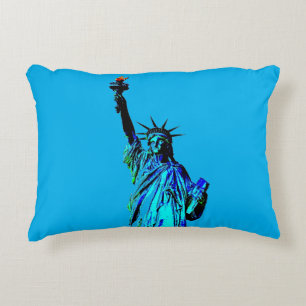 Almofada Decorativa Estátua Azul da Liberdade