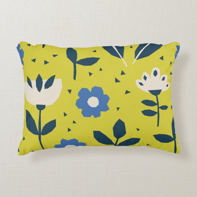 Almofada Decorativa Estilo escandinavo, padrão floral uniforme. (Frente)