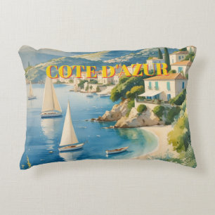 Almofada Decorativa Estilo Vintage Cote D'Azur Viagem francês