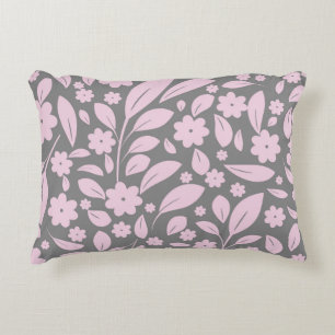 Almofada Decorativa Estilos de vindima sem costura com flores rosa e f