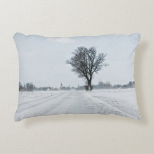 Almofada Decorativa Estrada de inverno rural