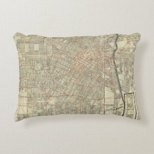 Almofada Decorativa Estradas de ferro do mapa e de rua da segurança e