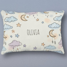 Almofada Decorativa Estrelas de Sonho, Luas e Nuvens Fluffy