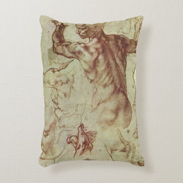 Almofada Decorativa Estudo de Michelangelo para uma Sibila Líbia (Frente(Vertical))