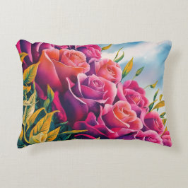 Almofada Decorativa Ethal Bloom: Abstrato Watercolor Rosa Sinfonia