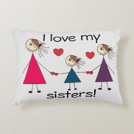 Almofada Decorativa Eu amo minha tiragem bonito das irmãs das irmãs