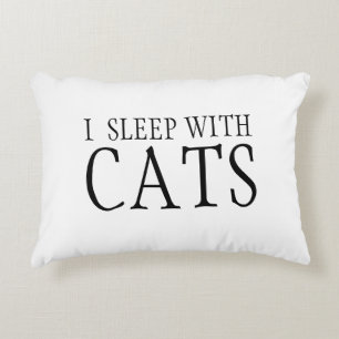 Almofada Decorativa Eu Durmo Com Travesseiro De Gatos